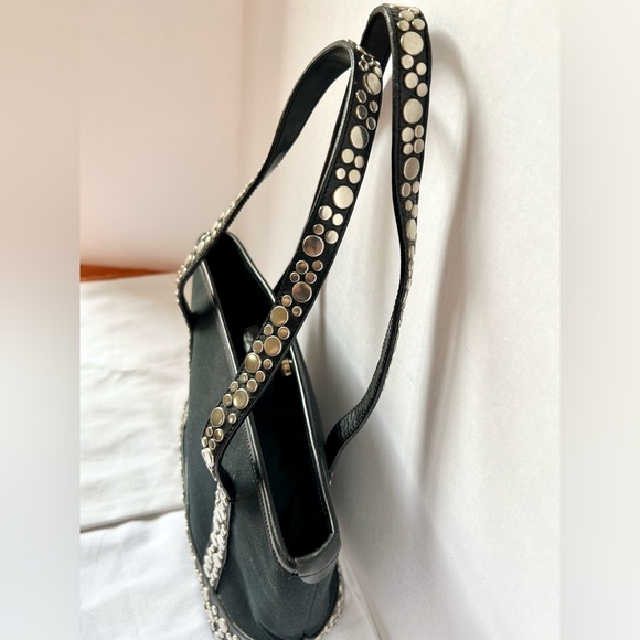 BCBGMAXAZRIA Black Handbag W/ Silver Studs - Picture 6 of 15